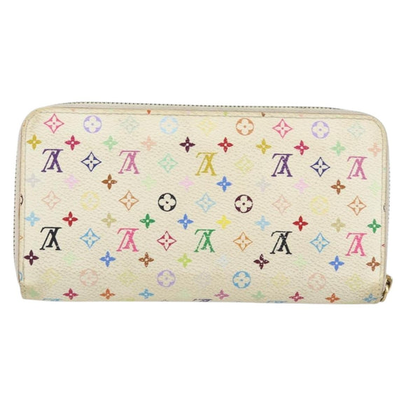 LOUIS VUITTON Monogram Multicolor Zippy Wallet Wallet White M60241 Auth 152436