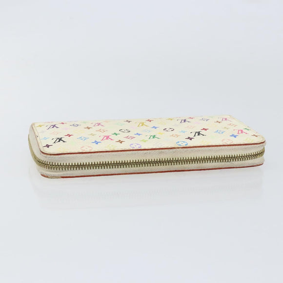 LOUIS VUITTON Monogram Multicolor Zippy Wallet Wallet White M60241 Auth 152436