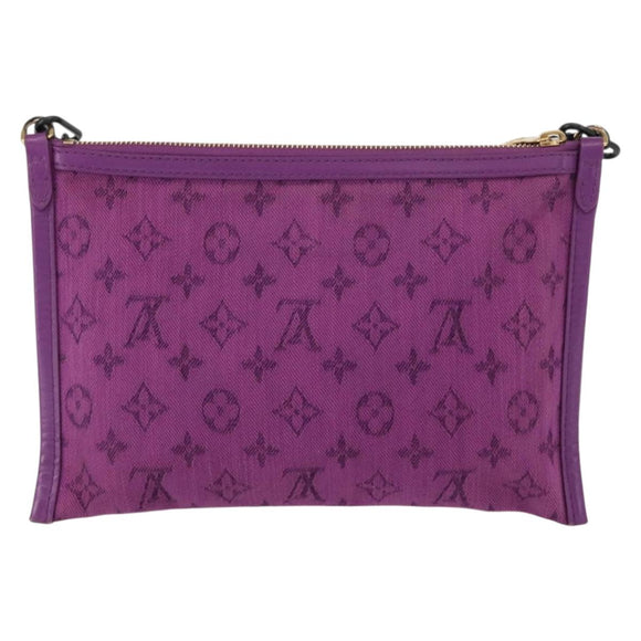 LOUIS VUITTON Monogram Monogram Denim Flat Messenger Bag M44641 LV Auth 152437A