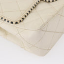 CHANEL Matelasse Chain Shoulder Bag Leather Beige Gold CC Auth 152439-15