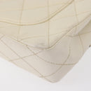 CHANEL Matelasse Chain Shoulder Bag Leather Beige Gold CC Auth 152439-8