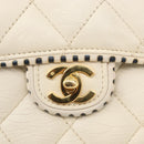 CHANEL Matelasse Chain Shoulder Bag Leather Beige Gold CC Auth 152439-18