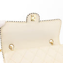 CHANEL Matelasse Chain Shoulder Bag Leather Beige Gold CC Auth 152439-9