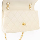 CHANEL Matelasse Chain Shoulder Bag Leather Beige Gold CC Auth 152439-19