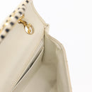 CHANEL Matelasse Chain Shoulder Bag Leather Beige Gold CC Auth 152439-22