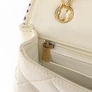 CHANEL Matelasse Chain Shoulder Bag Leather Beige Gold CC Auth 152439-24