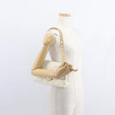 CHANEL Matelasse Chain Shoulder Bag Leather Beige Gold CC Auth 152439-26