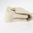 CHANEL Matelasse Chain Shoulder Bag Leather Beige Gold CC Auth 152439-3