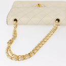 CHANEL Matelasse Chain Shoulder Bag Leather Beige Gold CC Auth 152439-7