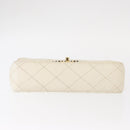 CHANEL Matelasse Chain Shoulder Bag Leather Beige Gold CC Auth 152439-5