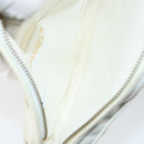 CHANEL Chain Shoulder Bag Lamb Skin White Gold CC Auth 152440-18