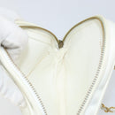 CHANEL Chain Shoulder Bag Lamb Skin White Gold CC Auth 152440-19