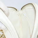 CHANEL Chain Shoulder Bag Lamb Skin White Gold CC Auth 152440-20