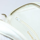 CHANEL Chain Shoulder Bag Lamb Skin White Gold CC Auth 152440-21