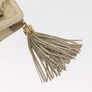 CHANEL Matelasse Chain Shoulder Bag Lamb Skin Beige Gold CC Auth 152441-19