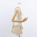 CHANEL Matelasse Chain Shoulder Bag Lamb Skin Beige Gold CC Auth 152441-26