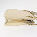 CHANEL Matelasse Chain Shoulder Bag Lamb Skin Beige Gold CC Auth 152441-3