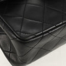CHANEL Matelasse 17 Chain Shoulder Bag Lamb Skin Black Gold CC Auth 152446AV-11
