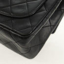 CHANEL Matelasse 17 Chain Shoulder Bag Lamb Skin Black Gold CC Auth 152446AV-14