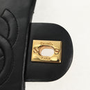 CHANEL Matelasse 17 Chain Shoulder Bag Lamb Skin Black Gold CC Auth 152446AV-17