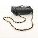 CHANEL Matelasse 17 Chain Shoulder Bag Lamb Skin Black Gold CC Auth 152446AV-7