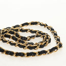 CHANEL Matelasse 17 Chain Shoulder Bag Lamb Skin Black Gold CC Auth 152446AV-9