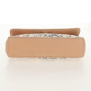 CHANEL Choco Bar Line Chain Bag Leather Cotton Beige Gold CC Auth 152448AV-11