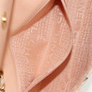 CHANEL Choco Bar Line Chain Bag Leather Cotton Beige Gold CC Auth 152448AV-23