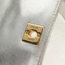 CHANEL Matelasse Shoulder Bag Leather Silver Gold CC Auth 152450AV-18
