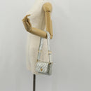 CHANEL Matelasse Shoulder Bag Leather Silver Gold CC Auth 152450AV-25