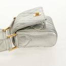 CHANEL Matelasse Shoulder Bag Leather Silver Gold CC Auth 152450AV-4