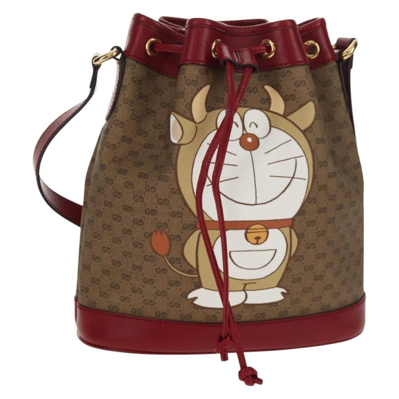 GUCCI Micro GG Supreme Doraemon Collaboration Bag PVC Beige 655597 Auth 152451SM