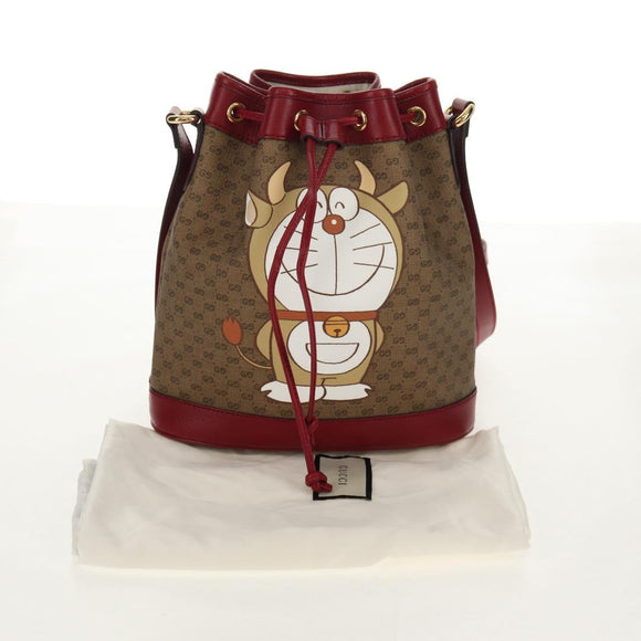 GUCCI Micro GG Supreme Doraemon Collaboration Bag PVC Beige 655597 Auth 152451SM