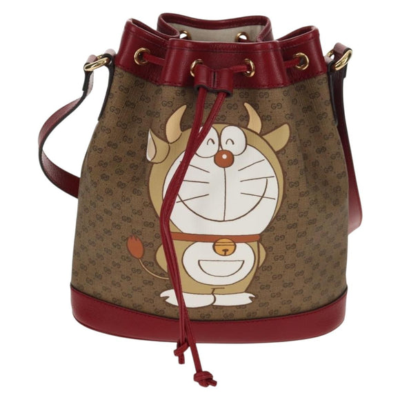GUCCI Micro GG Supreme Doraemon Collaboration Bag PVC Beige 655597 Auth 152451SM