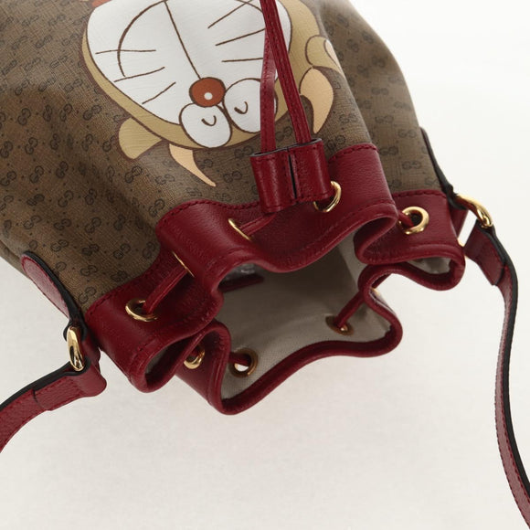 GUCCI Micro GG Supreme Doraemon Collaboration Bag PVC Beige 655597 Auth 152451SM