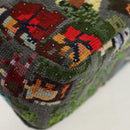 Christian Dior Chain Caro Shoulder Bag cotton Gray Gold Auth 152452AM-13