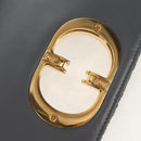 Christian Dior Chain Caro Shoulder Bag cotton Gray Gold Auth 152452AM-18