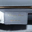 Christian Dior Chain Caro Shoulder Bag cotton Gray Gold Auth 152452AM-19