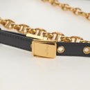 Christian Dior Chain Caro Shoulder Bag cotton Gray Gold Auth 152452AM-8