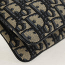 Christian Dior Trotter Canvas Shoulder Bag Navy Silver Auth 152453SM-15