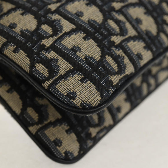 Christian Dior Trotter Canvas Shoulder Bag Navy Silver Auth 152453SM