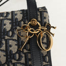 Christian Dior Trotter Canvas Shoulder Bag Navy Silver Auth 152453SM-19