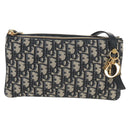 Christian Dior Trotter Canvas Shoulder Bag Navy Silver Auth 152453SM-13