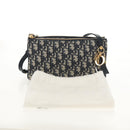 Christian Dior Trotter Canvas Shoulder Bag Navy Silver Auth 152453SM-12