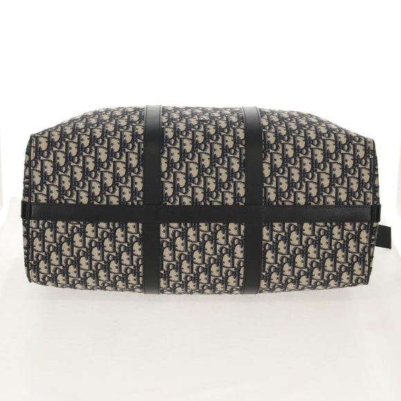 Christian Dior Trotter Canvas Jacquard Lango 50 Bag Navy Silver Auth 152454SM