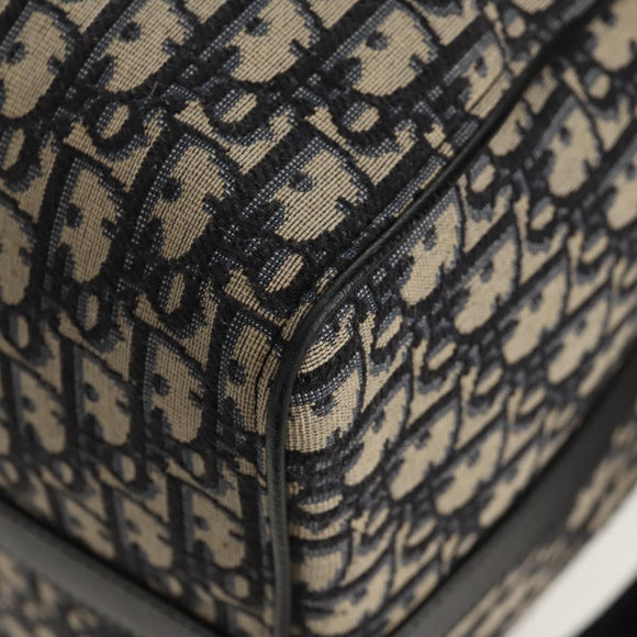 Christian Dior Trotter Canvas Jacquard Lango 50 Bag Navy Silver Auth 152454SM