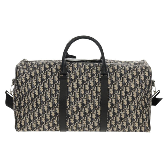 Christian Dior Trotter Canvas Jacquard Lango 50 Bag Navy Silver Auth 152454SM