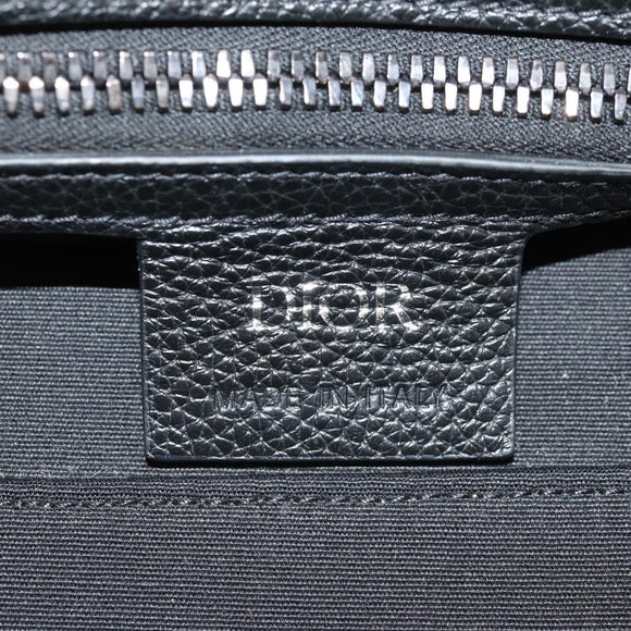 Christian Dior Trotter Canvas Jacquard Lango 50 Bag Navy Silver Auth 152454SM