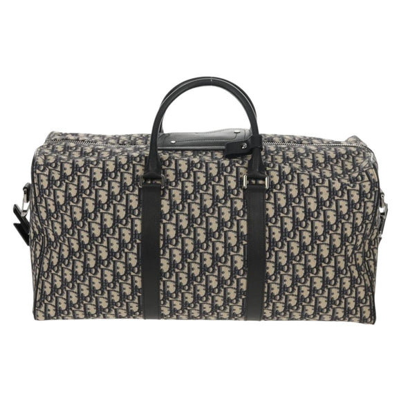 Christian Dior Trotter Canvas Jacquard Lango 50 Bag Navy Silver Auth 152454SM