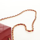 CHANEL Matelasse Chain Shoulder Bag Leather Red Gold CC Auth 152456V-15